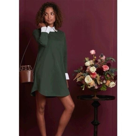 NWT Tuckernuck English Ivy Dakotah Green Long Sleeve Mini Dress Size Small - Picture 2 of 10